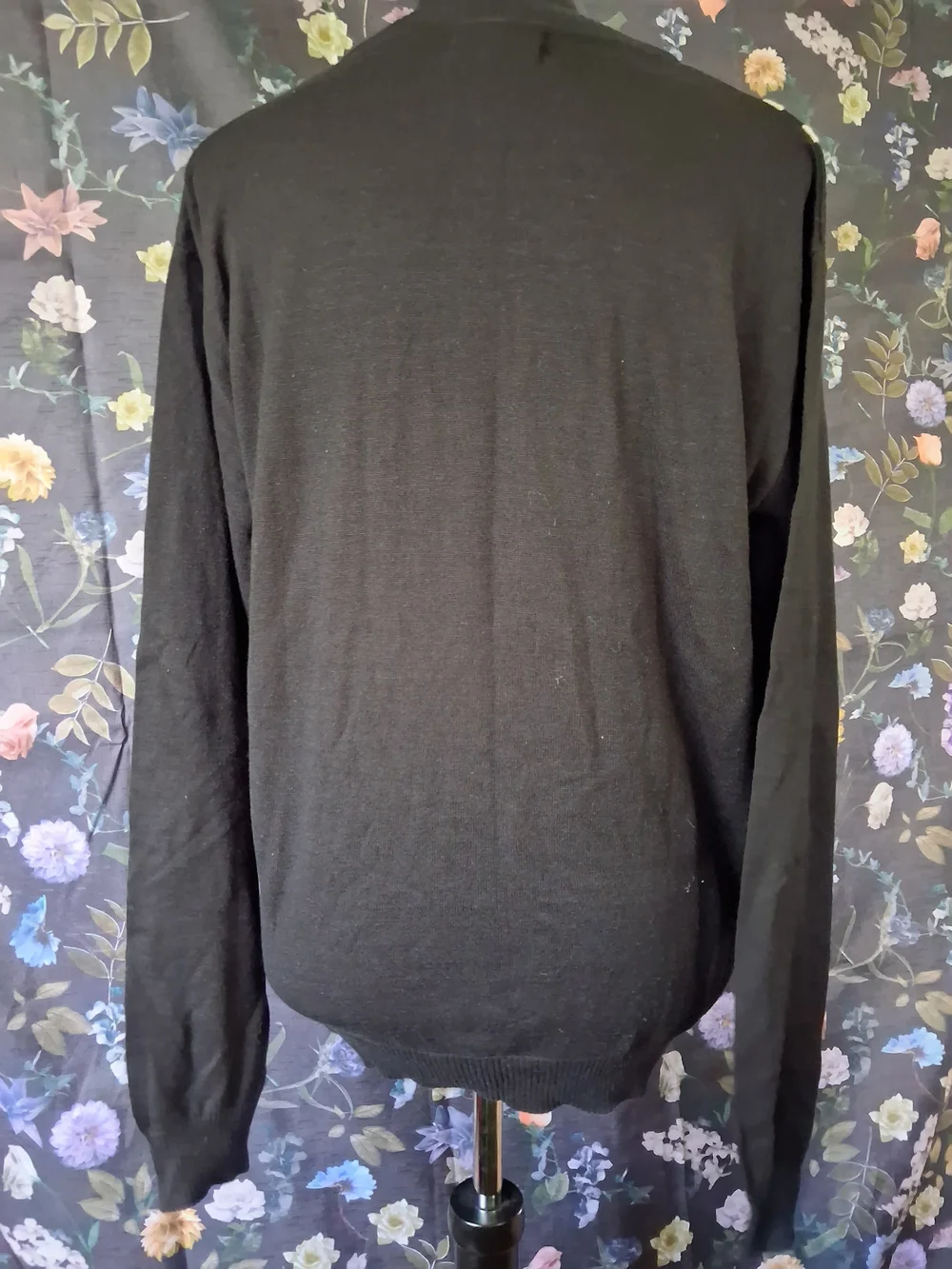 Black Sweater with Cream Vertical Stripes men's Sweater